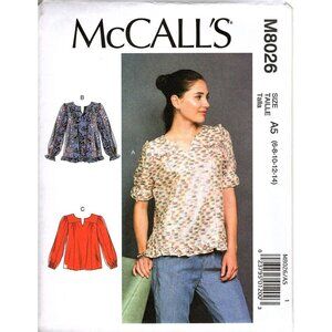 McCall's M8026 Misses 6 to 14 Loose Fitting Top Uncut Sewing Pattern